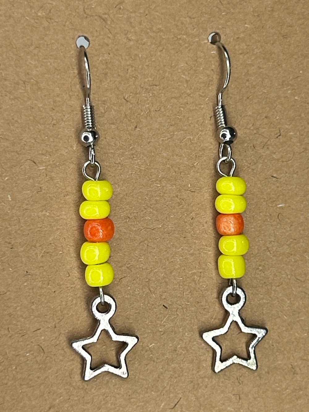Beaded Star Dangle Earrings Fashion Jewelry